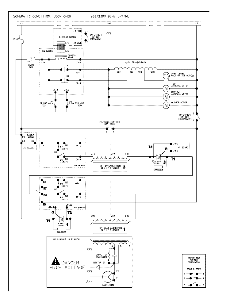 WIRING INFORMATION Diagram and Parts List for DQ22HSI P1326304M Amana Microwave