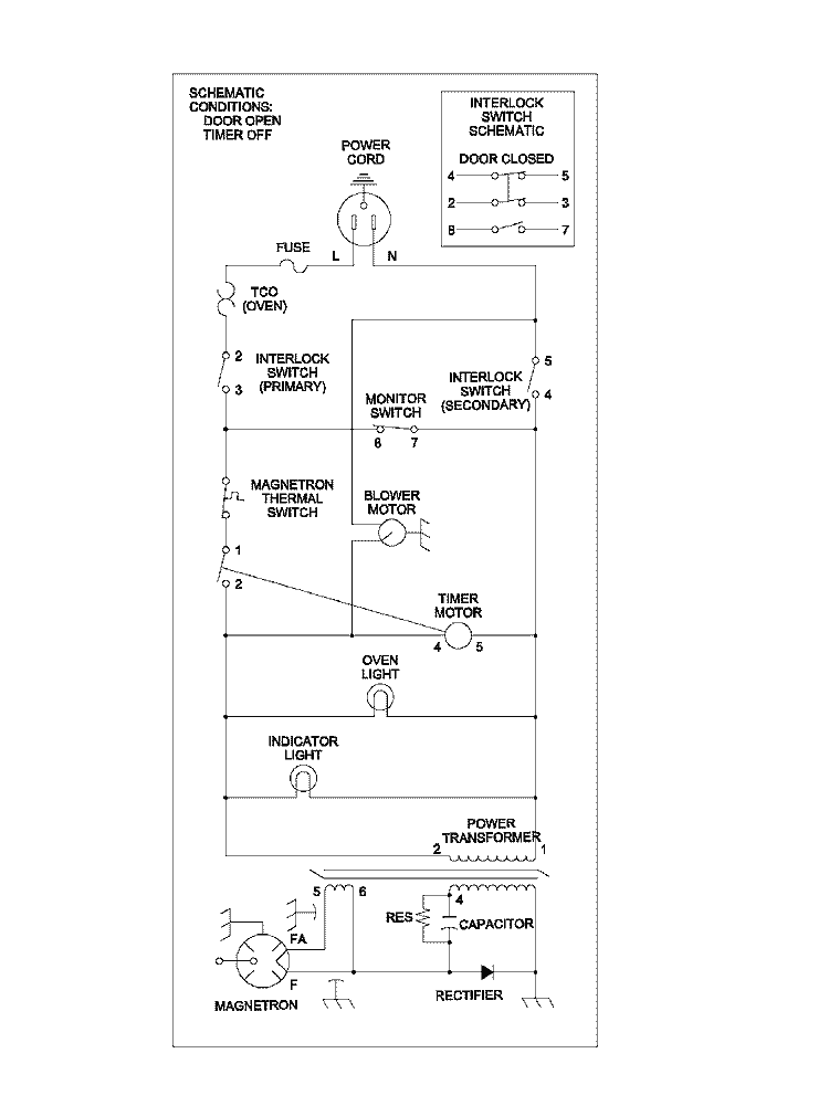 WIRING INFORMATION Diagram and Parts List for RCS10D P1327701M Amana Microwave