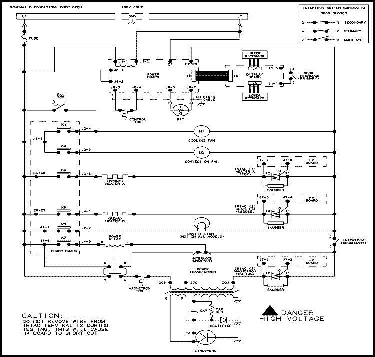 WIRING INFORMATION Diagram and Parts List for ACE2302 P1331305M Amana Microwave