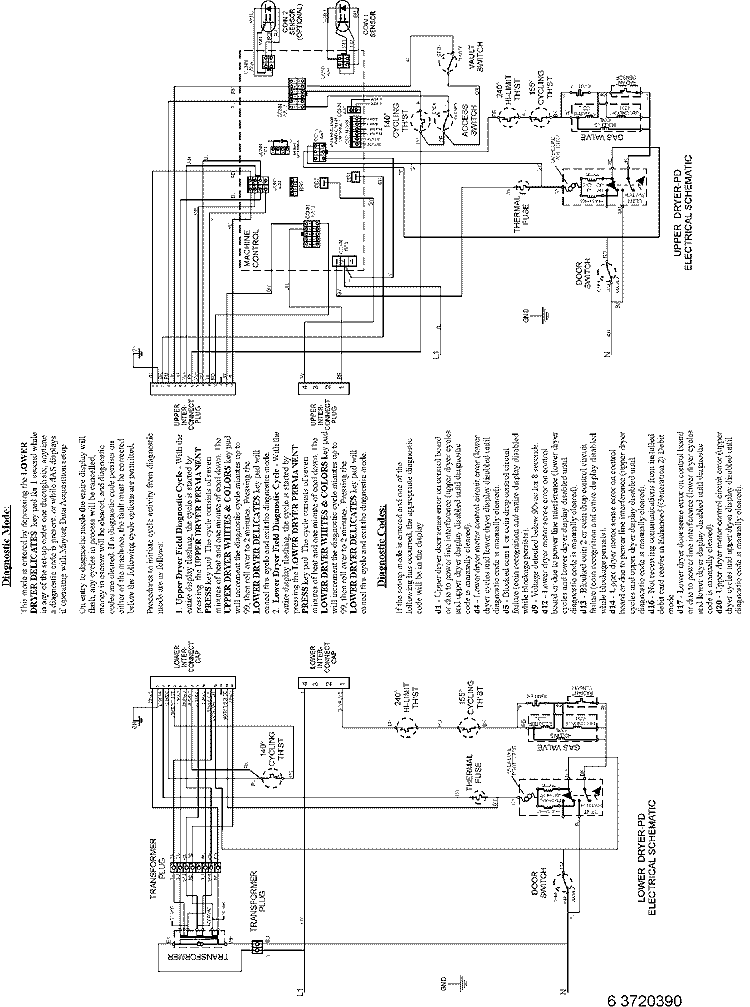 WIRING INFORMATION (GAS) Diagram and Parts List for MLG23PDFWW  Maytag Dryer