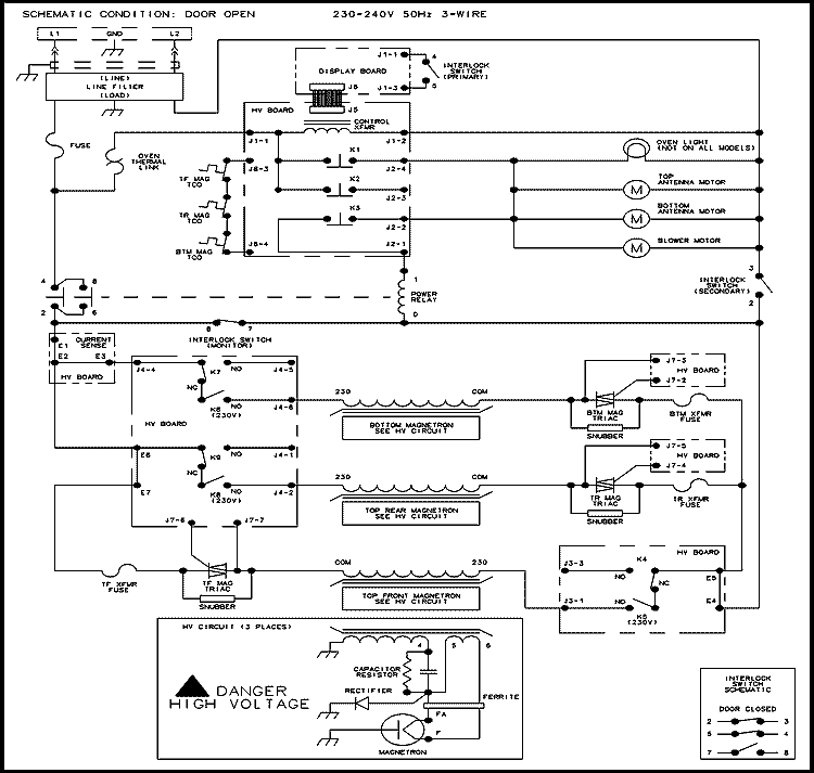 WIRING INFORMATION Diagram and Parts List for RC5MCTP P1327603M Amana Microwave