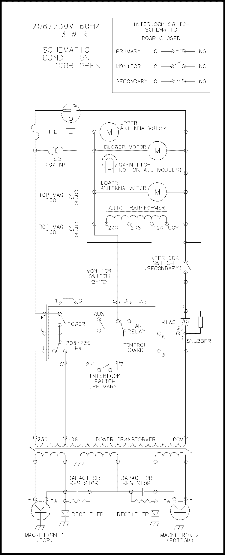 WIRING INFORMATION Diagram and Parts List for HDC21RB P1323019M Amana Microwave