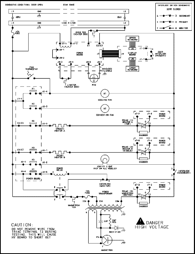 WIRING INFORMATION Diagram and Parts List for UDS30E P1325909M Amana Microwave