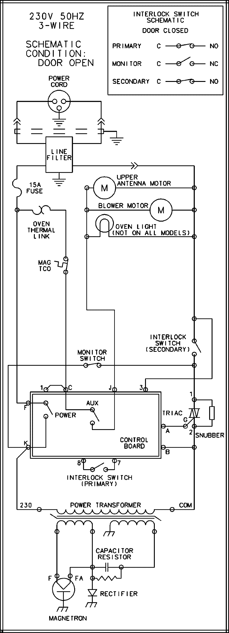 WIRING INFORMATION Diagram and Parts List for DEC11E2 P1331213M Amana Microwave