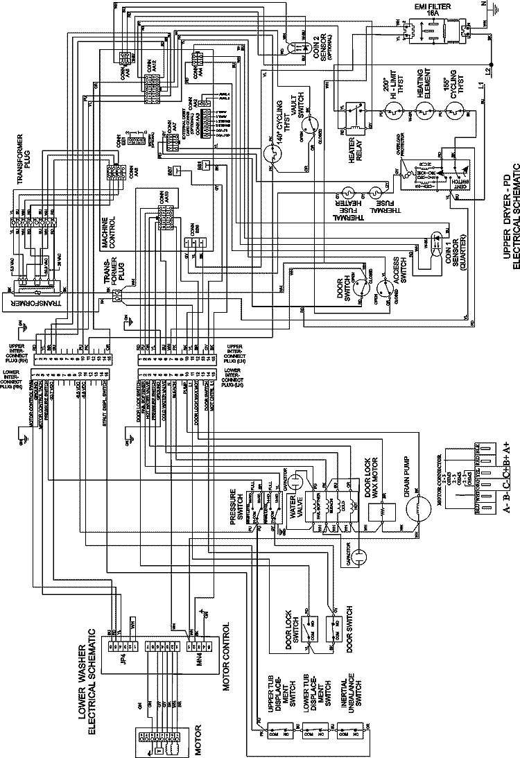 WIRING INFORMATION (MLE19PDDYW) Diagram and Parts List for MLE19PDDYW  Maytag Washer Dryer Combo