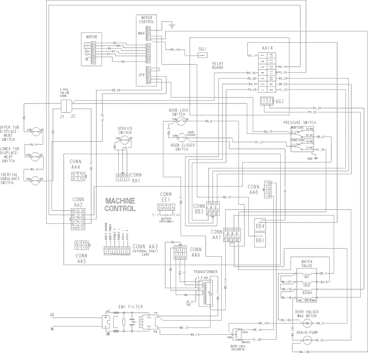 WIRING INFORMATION SER - 15 Diagram and Parts List for MAH21PNDWW  Maytag Washer