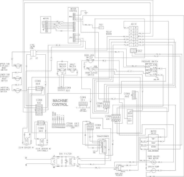 WIRING INFORMATION SER - 15 Diagram and Parts List for MAH21PDDWW  Maytag Washer