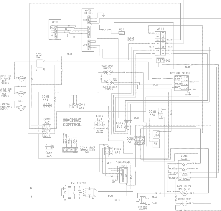 WIRING INFORMATION SER - 15 Diagram and Parts List for MAH21PRDWW  Maytag Washer