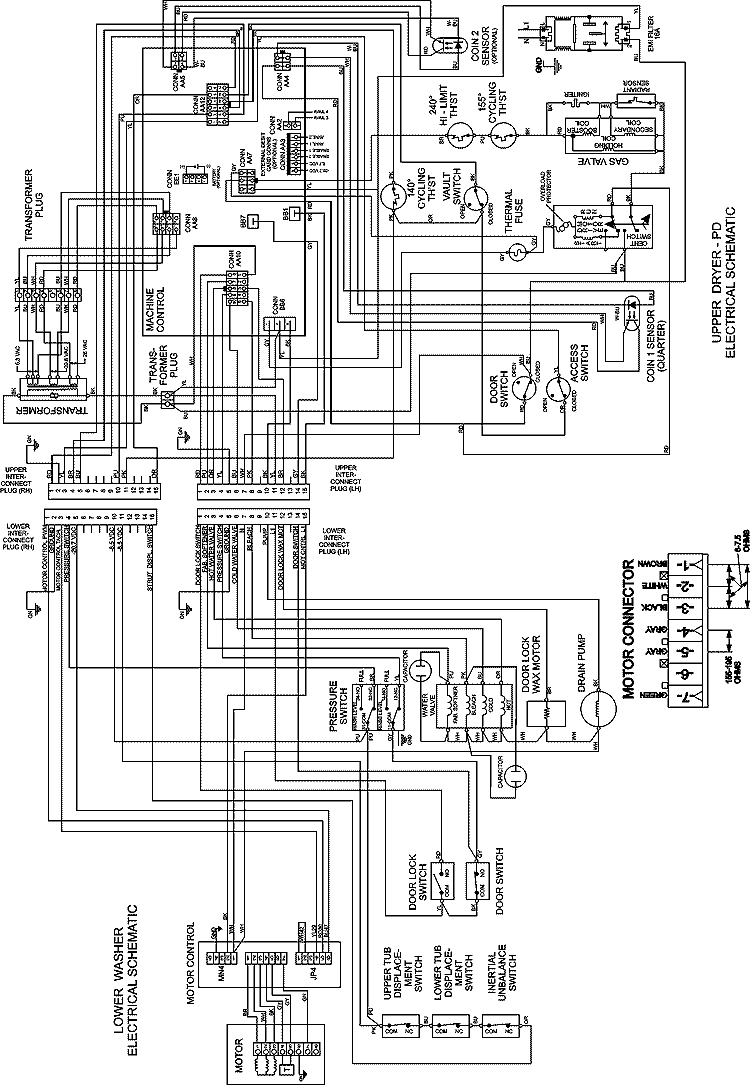WIRING INFORMATION (MLG19PDDWW) Diagram and Parts List for MLG19PDDWW  Maytag Washer Dryer Combo