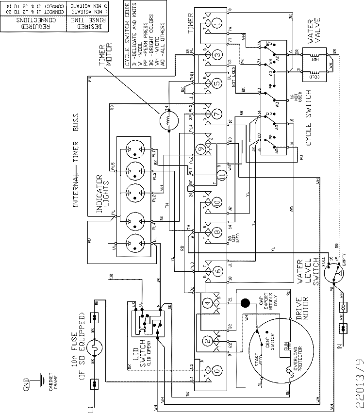 WIRING INFORMATION SERIES13 Diagram and Parts List for MAT13MNDGW  Maytag Washer