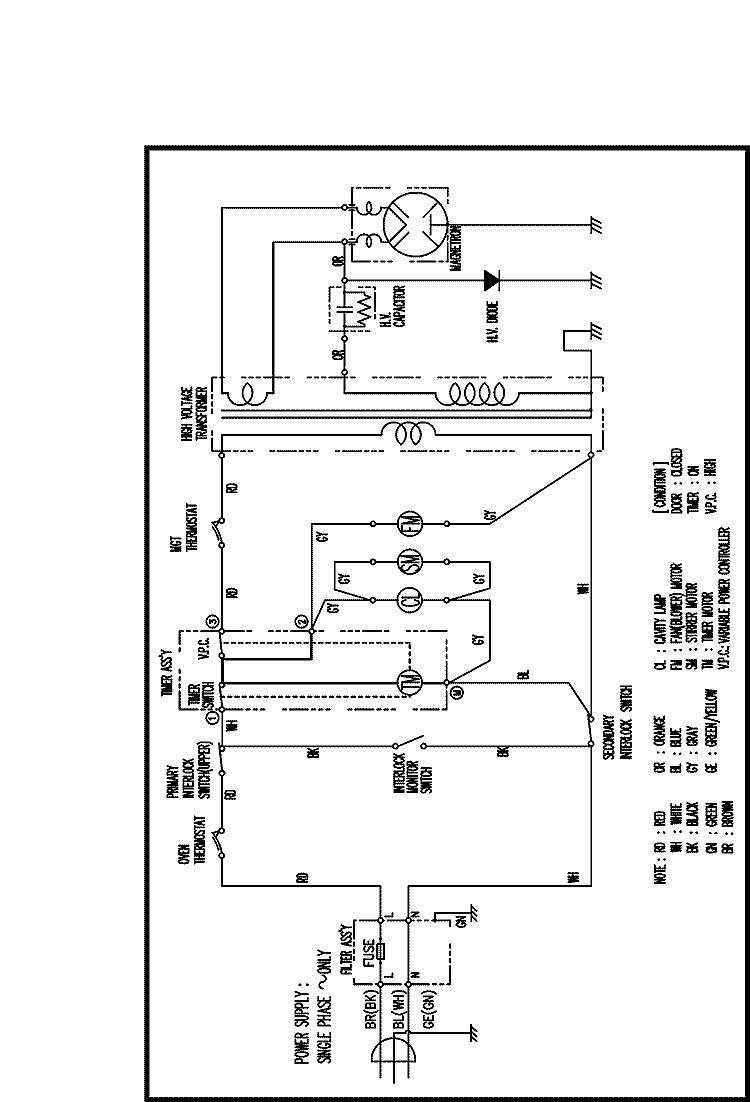 WIRING INFORMATION Diagram and Parts List for ALD10DT P1331001M Amana Microwave