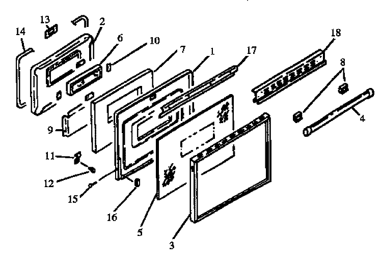 OVEN DOOR ASSY Diagram and Parts List for RSF3400UWG P1141222NWG Amana Range