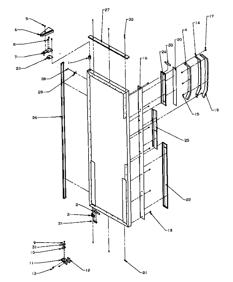 REF DOOR HINGE AND TRIM PARTS Diagram and Parts List for SXD25AE P1162436W E Amana Refrigerator