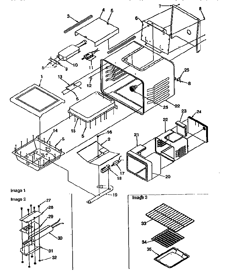 Cavity Diagram and Parts List for ARG7301W-P1143324NW  Amana Range