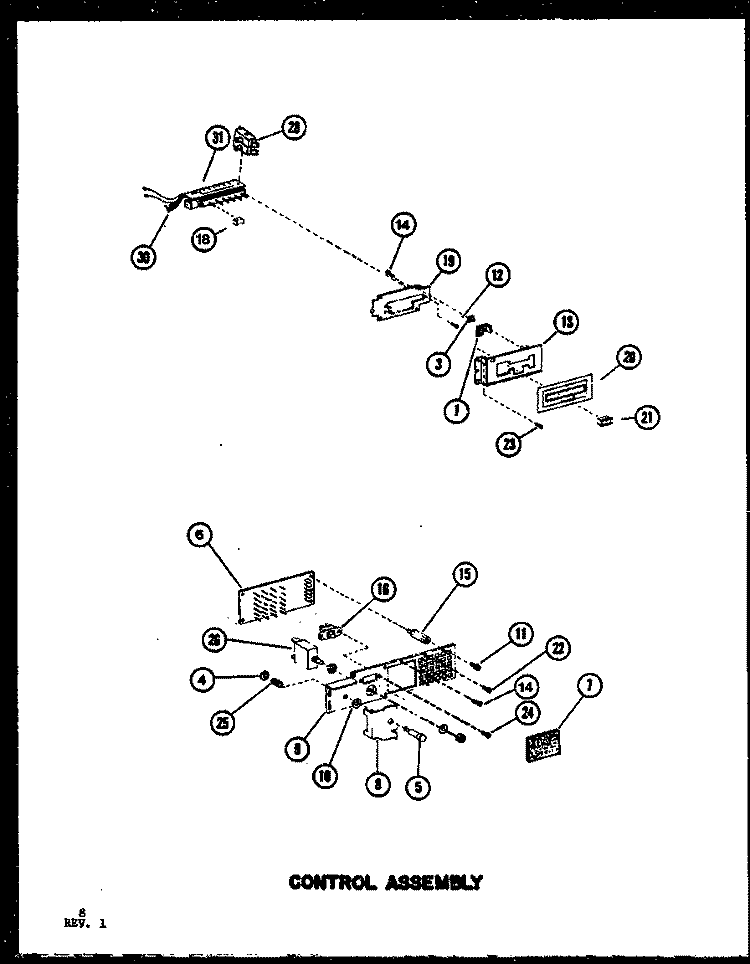 CONTROL ASSY Diagram and Parts List for RC10BPB P7508516M Amana Microwave