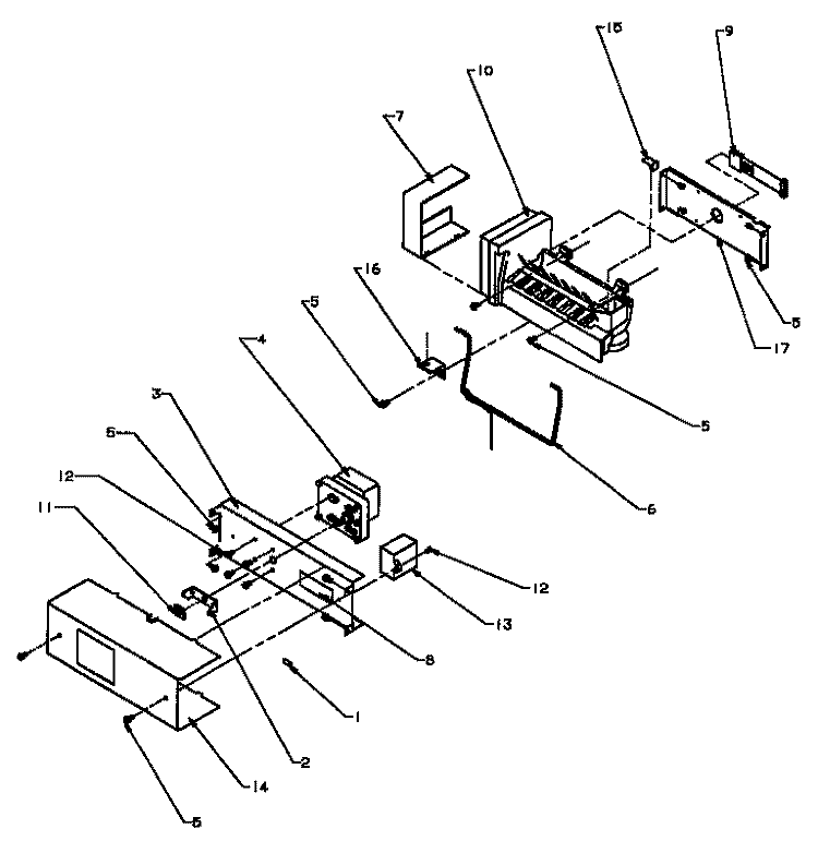 ICE MAKER Diagram and Parts List for SXD25AE P1162436W E Amana Refrigerator