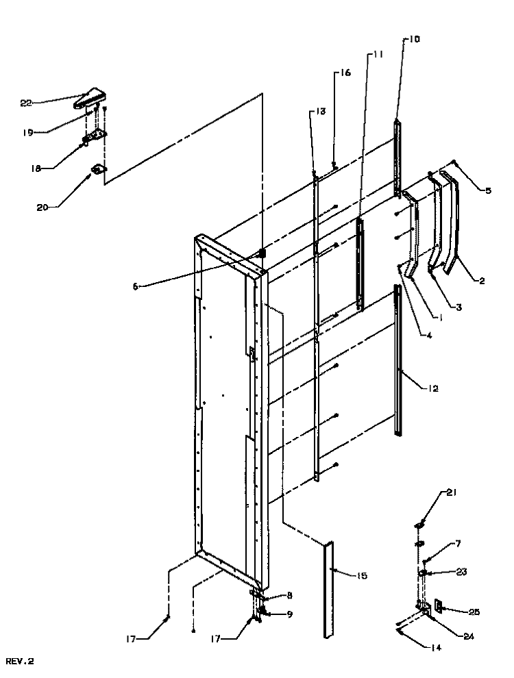 FZ DOOR HINGE AND TRIM PARTS Diagram and Parts List for SS22NBL P1162706W L Amana Refrigerator