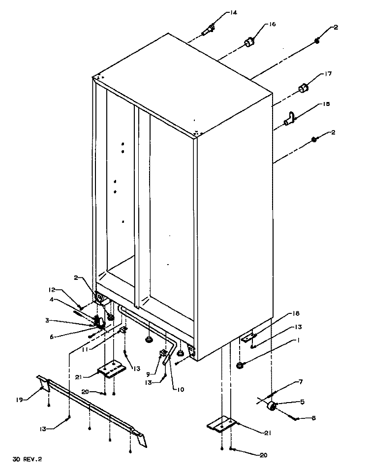 DRAIN AND ROLLERS Diagram and Parts List for SS22NBL P1162706W L Amana Refrigerator