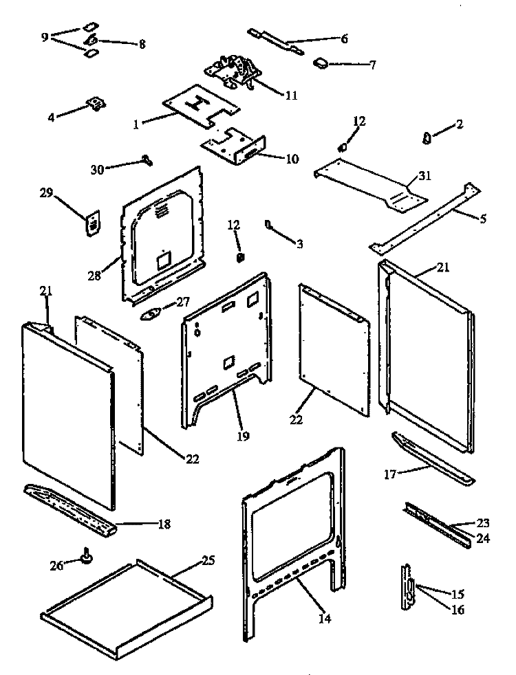 CABINET ASSY Diagram and Parts List for ARH664E P1130981N E Amana Range