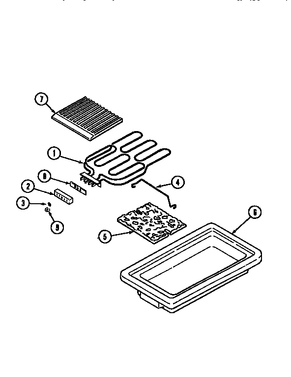 Grill Cartridge Diagram and Parts List for A159  Jenn-Air Range