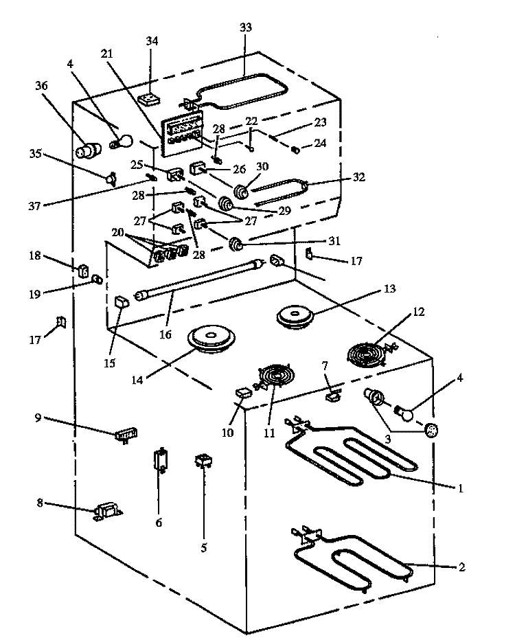 ELECTRICAL COMPONENTS Diagram and Parts List for EST3992W P1132636N W Maytag Range