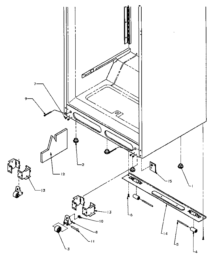 CABINET BOTTOM Diagram and Parts List for TA18R3L P1158307W L Amana Refrigerator
