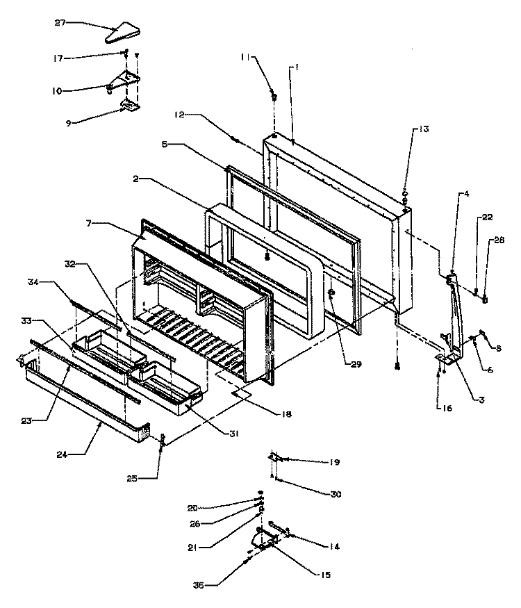 FZ DOOR ASSY Diagram and Parts List for TZ19R3W P1181906W W Amana Refrigerator