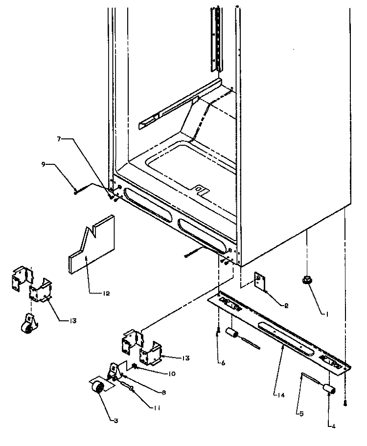 CABINET BOTTOM Diagram and Parts List for TG18R3L P1181711W L Amana Refrigerator