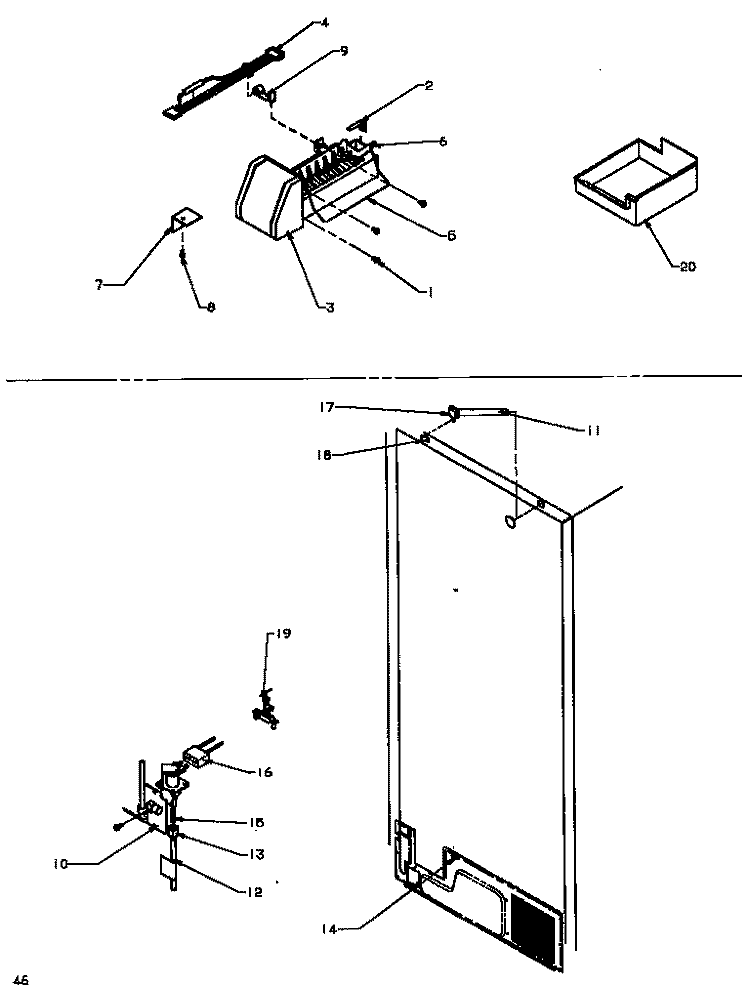 FACTORY INSTALLED ICE MAKER Diagram and Parts List for TZI22R3L P1182003W L Amana Refrigerator