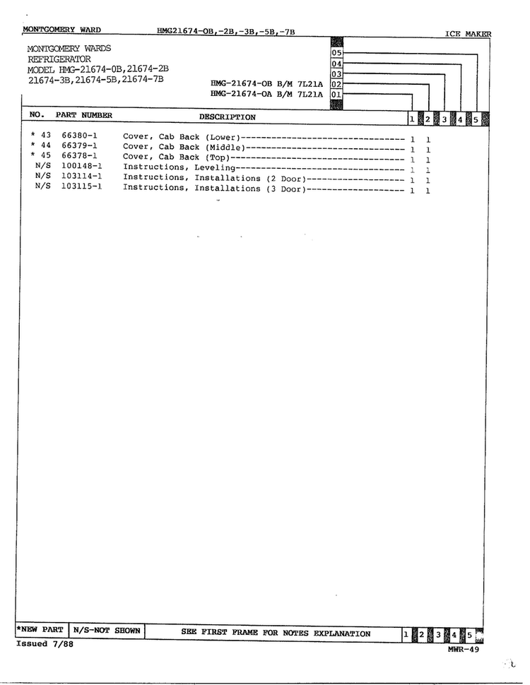Ice Maker Page 3 Diagram and Parts List for 21674A  Admiral Refrigerator