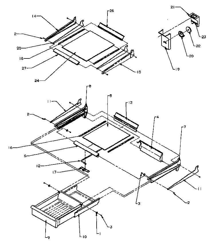 CABINET SHELVING Diagram and Parts List for TX25R4L P1175402W L Amana Refrigerator
