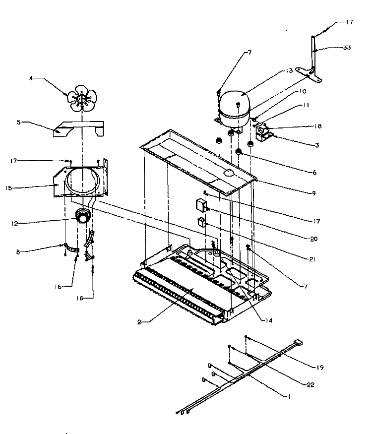 COMPRESSOR COMPARTMENT Diagram and Parts List for TX25R4L P1175402W L Amana Refrigerator