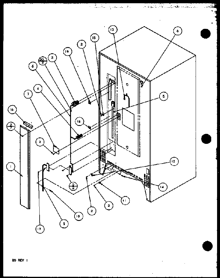 Cabinet Back Diagram and Parts List for TM16QB1L-P1111204WL  Amana Refrigerator