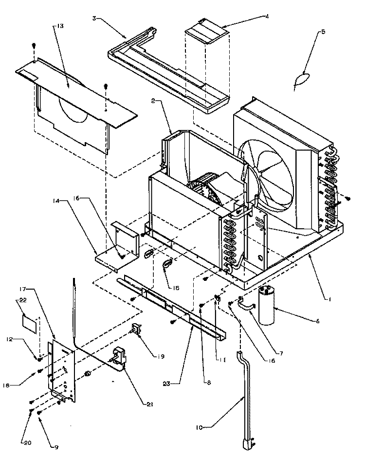CONTROL PANEL & MISC. CHASSIS PARTS Diagram and Parts List for C72B P1184005R Amana Air Conditioner