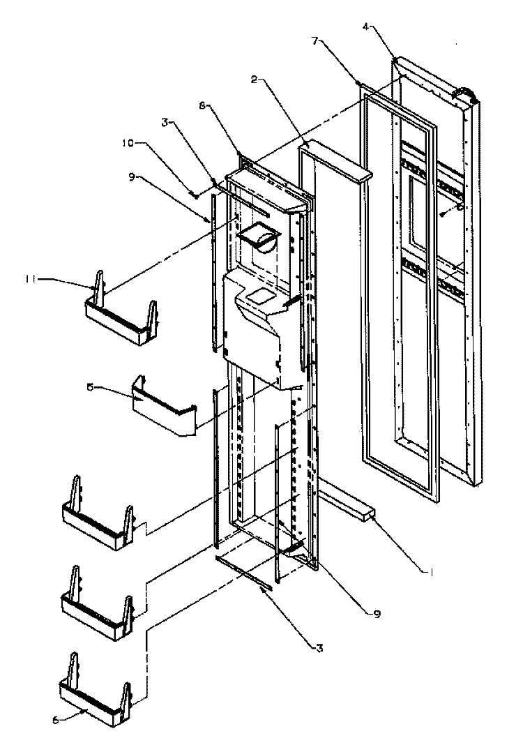 FZ DOOR Diagram and Parts List for SQD22NL P1181301W L Amana Refrigerator