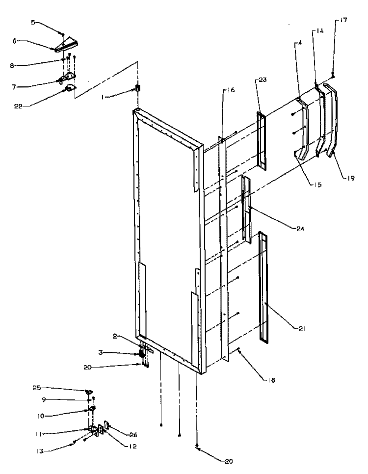 REF DOOR HINGE AND TRIM PARTS Diagram and Parts List for SQD22NL P1181301W L Amana Refrigerator
