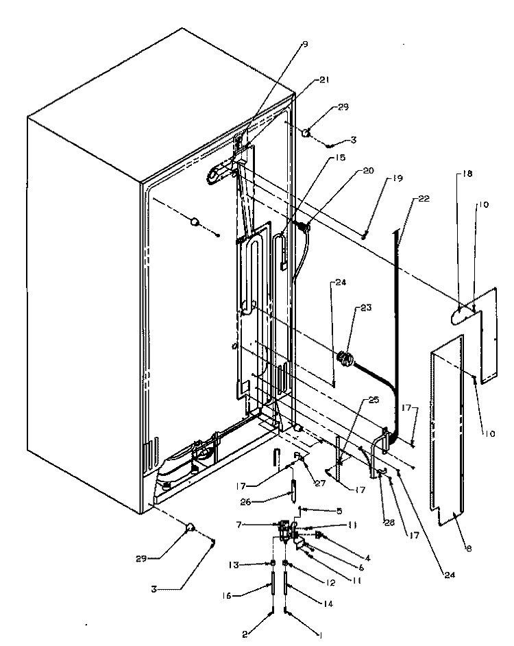 CABINET BACK Diagram and Parts List for SQD22NL P1181301W L Amana Refrigerator