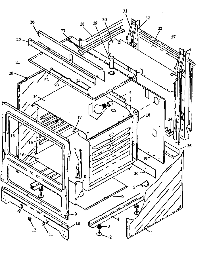 CABINET SECTION Diagram and Parts List for SNE26ZZ P1142455N W Amana Cooktop
