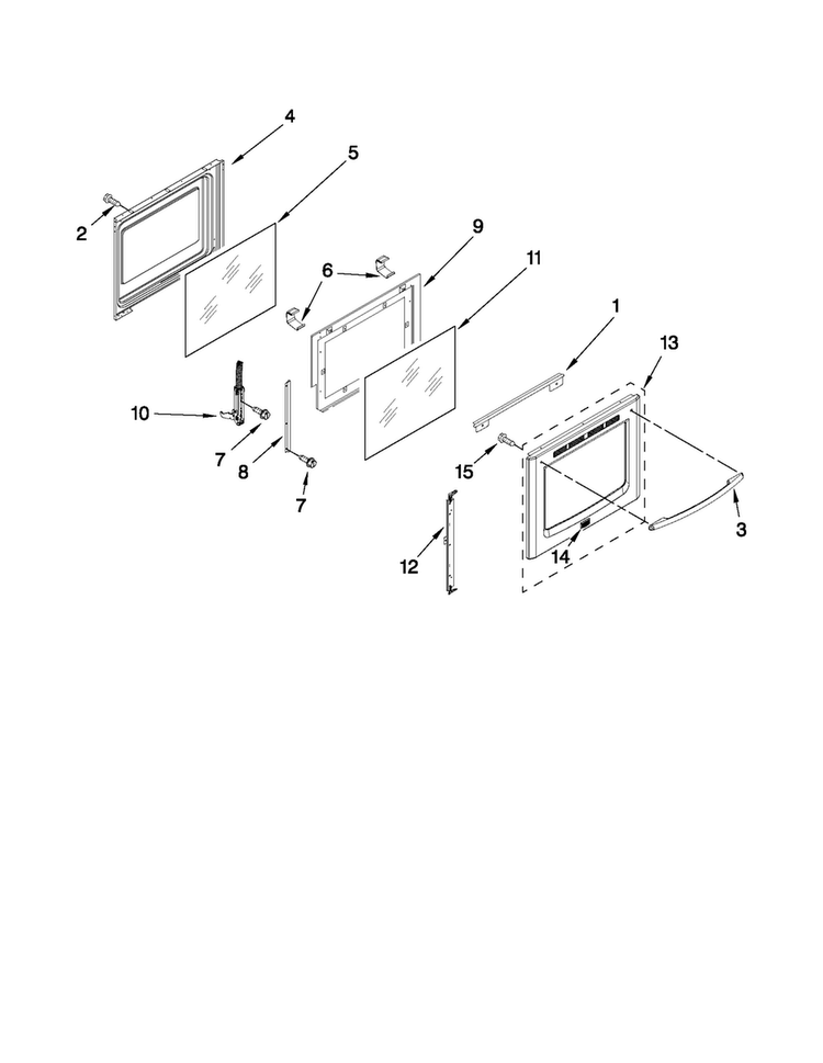 Door Parts Diagram and Parts List for MGR8670AB0  Maytag Range