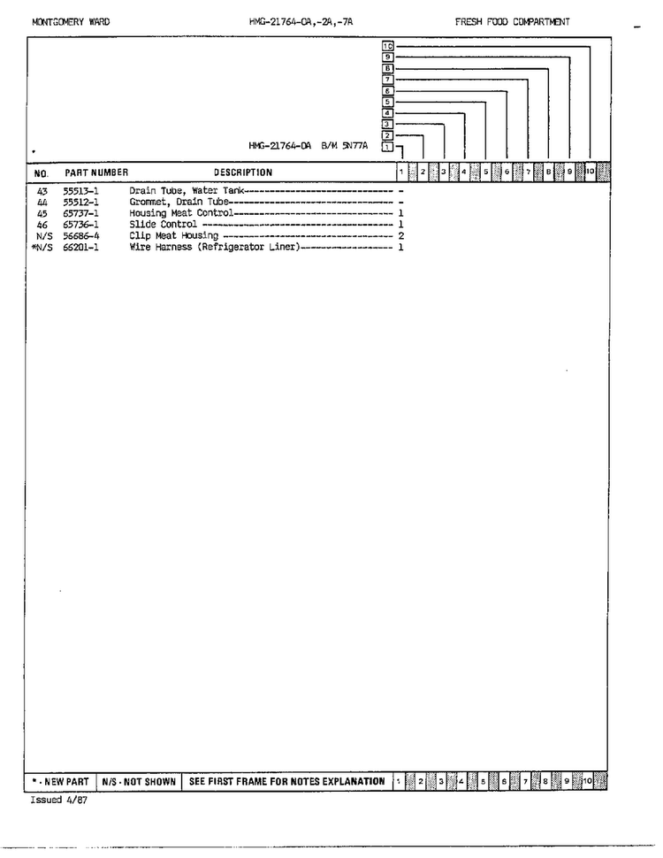 Fresh Food Compartment Page 3 Diagram and Parts List for 21774A  Admiral Refrigerator
