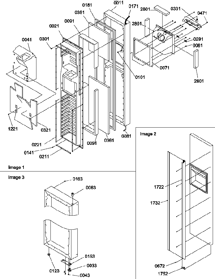 Freezer Door Diagram and Parts List for SRDE528TBW-P1312602WW  Amana Refrigerator