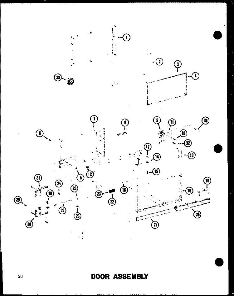 DOOR ASSY Diagram and Parts List for RC14 P7210001M Amana Microwave