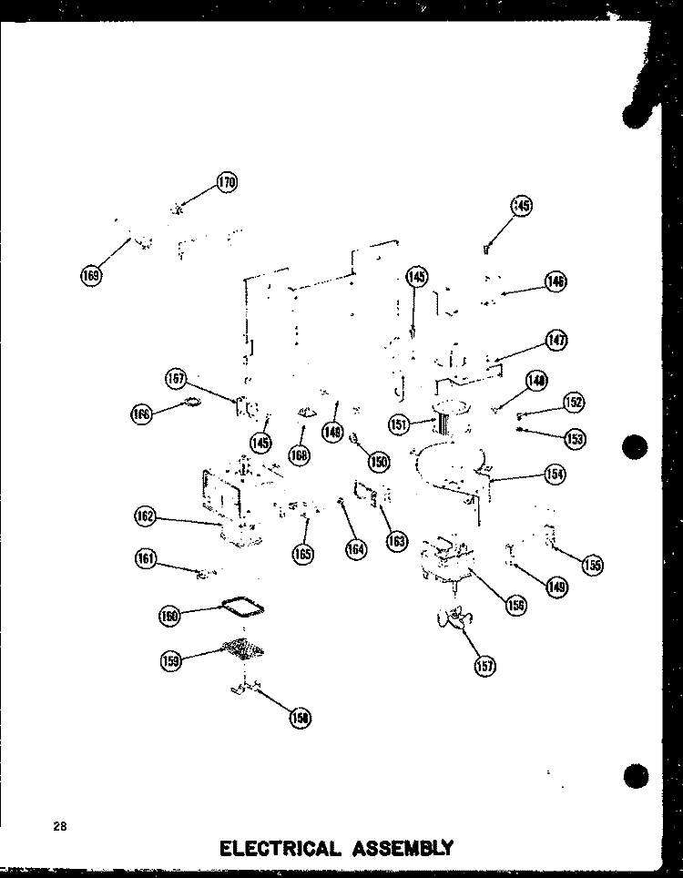 ELECTRICAL ASSY Diagram and Parts List for RC14 P7210001M Amana Microwave