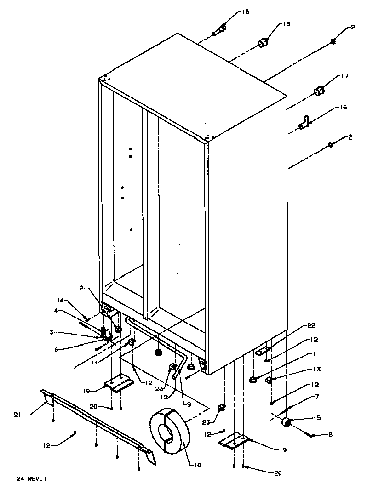 Drain And Rollers Diagram and Parts List for SXD25AL-P1162436WL  Amana Refrigerator