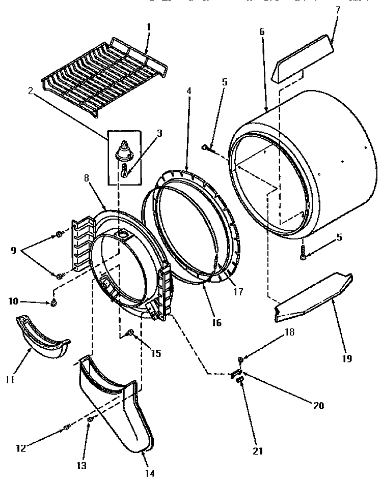 FR BLKHD, AIR DUCT, FELT SEAL & CYLINDER Diagram and Parts List for AG5419  Amana Dryer