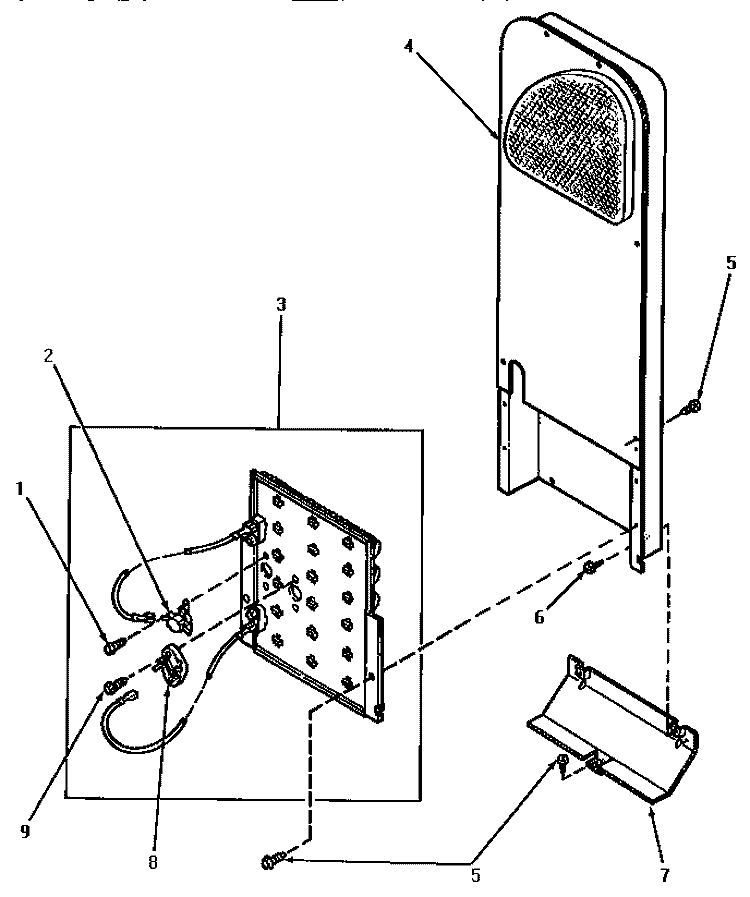 HEATER BOX Diagram and Parts List for AE5413  Speed Queen Dryer