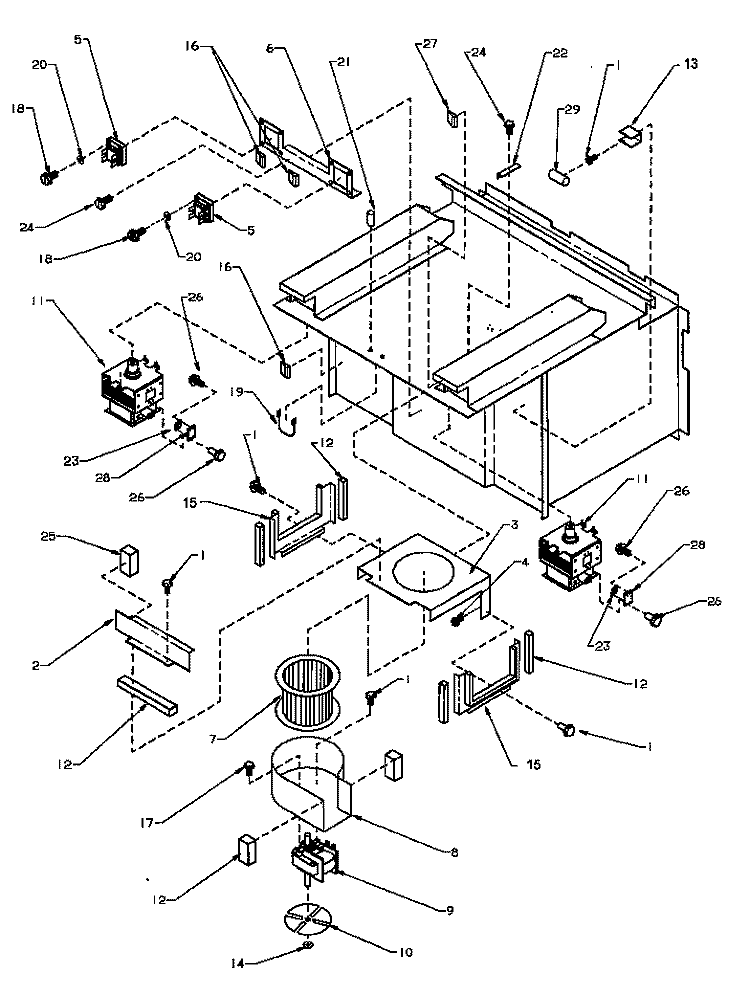 CAVITY & CHASSIS ASSY & ELEC COMPONENTS Diagram and Parts List for MC2000MPP P1154603M Amana Microwave
