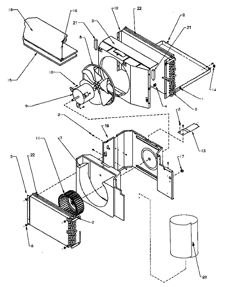 EVAP, CONDENSER, INSUL & AIR FLOW SYSTEM Diagram and Parts List for 18QZ33TA P1178006R Amana Air Conditioner