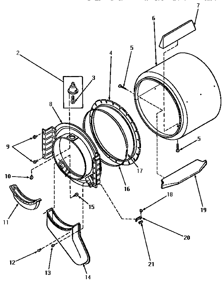 FR BLKHD, AIR DUCT, FELT SEAL & CYLINDER Diagram and Parts List for AG4419  Speed Queen Dryer
