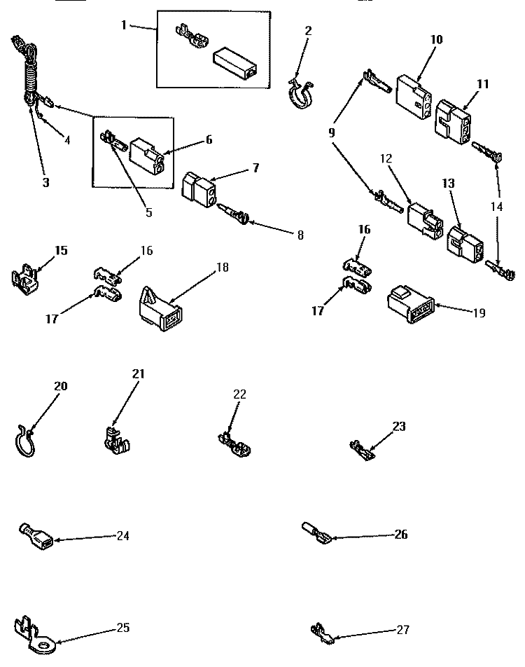 POWER CORD AND TERMINALS Diagram and Parts List for AG4419  Speed Queen Dryer